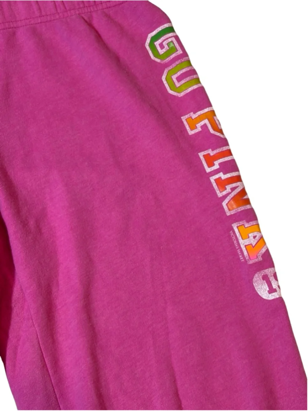 Victoria Secret PINK Sweatpants Y2K Pink Graphic Logo Cozy Lounge - Picture 2 of 10